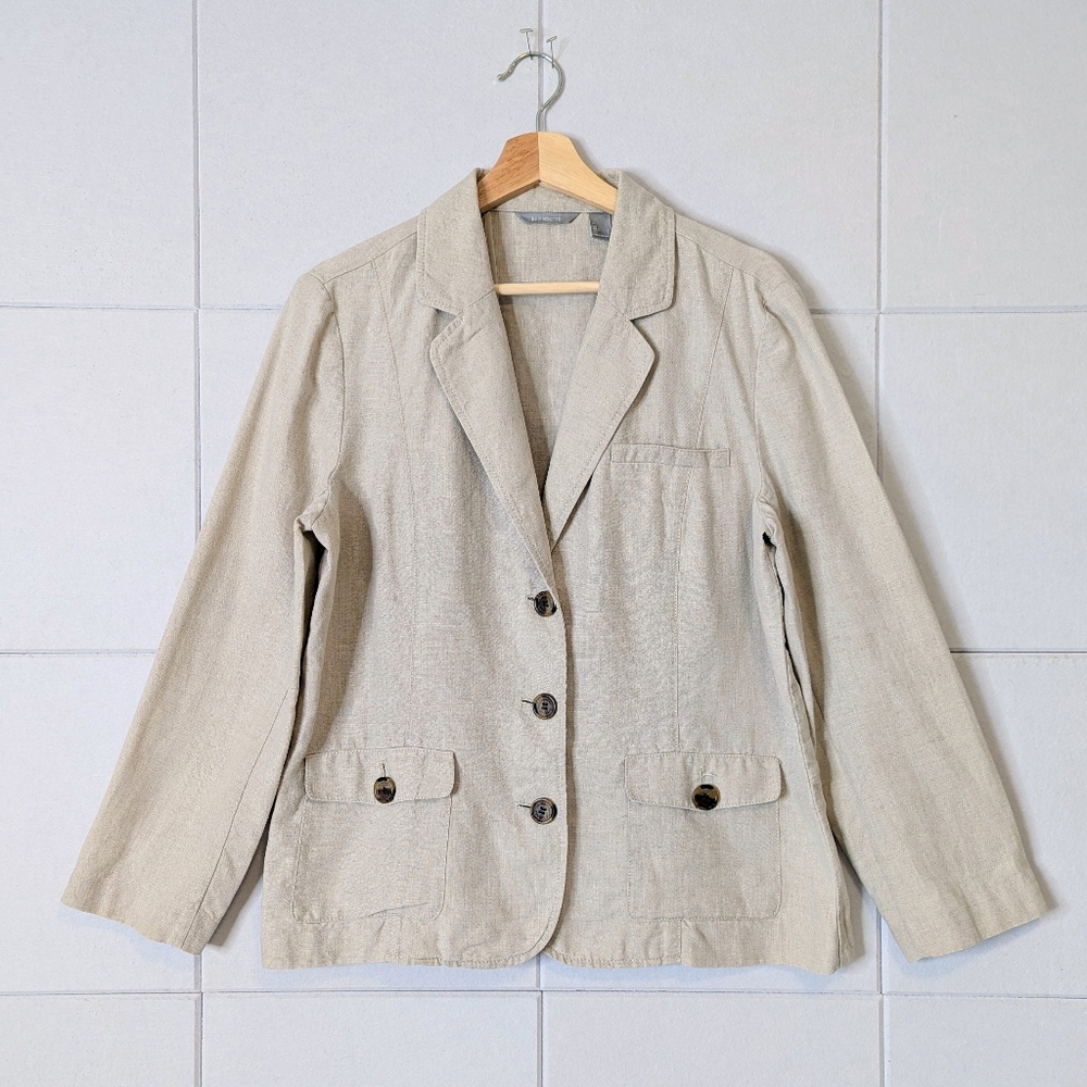 Vintage 00s Liz Claiborne 100% linen blazer jacket